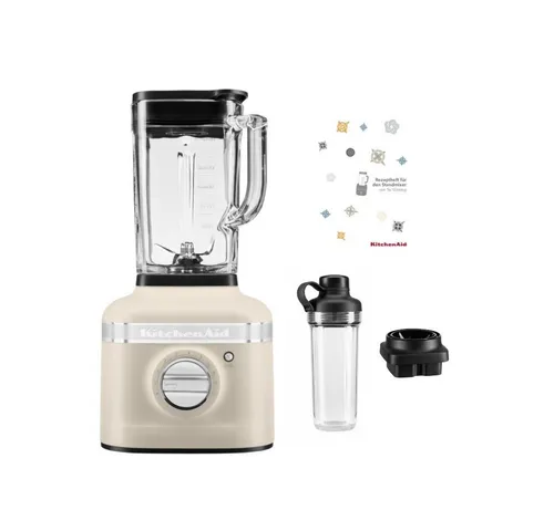 KitchenAid K400 Standmixer mit Smoothiepaket - Leistungsstarker Standmixer mit 1.200 Watt für perfekte Mix-Ergebnisse. Inklusive 500 ml Mitnahmebehälter und Rezeptheft für kreative Smoothies. Ideal für den täglichen Einsatz in der Küche.
