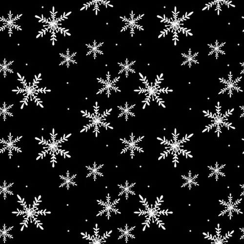 Servietten Snöflingör black Weiße Schneekristalle Weihnachten schwarz 33x33cm 20
