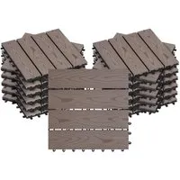 WOLTU WPC Terrassenfliesen 30x30 cm - Set für Terrasse und Balkon - Terrassen- & Balkonfliesen aus robustem Wood Plastic Composite, UV-beständig und einfach verlegbar dank Klicksystem. Ideal für kreative Gestaltung im Innen- und Außenbereich.