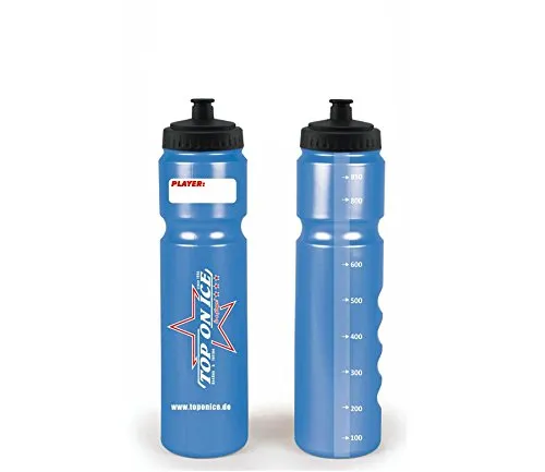 Top on Ice Hockey Trinkflasche Silver Safe 1.0L Kurzer Halm