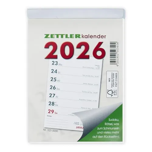 Wochenabreißkalender 2026