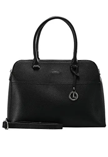 L.CREDI Franka Handbag - Schwarz - Damen-Henkeltaschen mit geräumigem Hauptfach und zusätzlichen Zipperfächern für optimalen Stauraum. Ideal für jeden Anlass und perfekt organisiert.