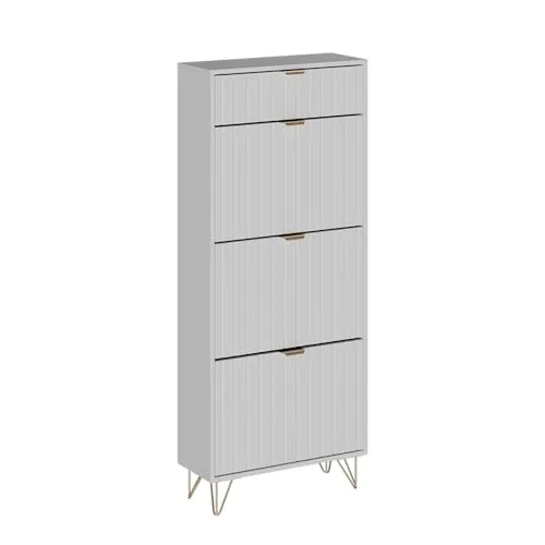 Vicco Schuhschrank Helge, Weiß, 60 x 145 cm in weiß von Vicco