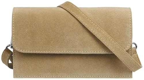Caspar Wildleder Umhängetasche in beige von Caspar