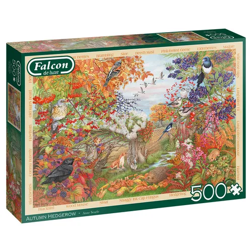 Falcon 11270 Anne Searle Herbsthecke Puzzle - 500 Teile Puzzle von Anne Searle, ideal für Landschaftsliebhaber, fördert die Konzentration und Kreativität, Größe: 49x35cm.