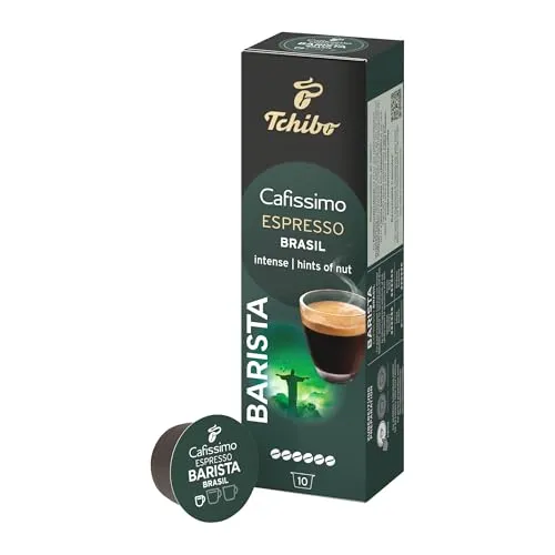 Tchibo Cafissimo Espresso Brasil Kaffeekapseln, 10 Stück (Espresso, ausdrucksstark mit Nussnote), nachhaltig & fair gehandelt