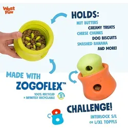 West Paw Zogoflex Antischlingnapf Toppl orange Ø 17 cm - Näpfe & Futterautomaten, aus robustem Zogoflex Material, ideal für langsames Fressen und gesunde Verdauung.