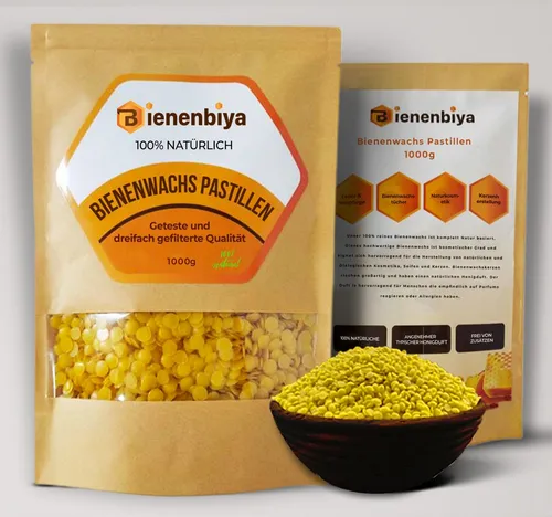 Bienenbiya Bienenwachstücher 100% Reines Bienenwachs - Bienenwachstücher für Salben, Kosmetika, Seifen und Kerzenherstellung – 100% natürlich und ohne Zusatzstoffe, ideal für DIY-Projekte und umweltfreundliche Pflege.
