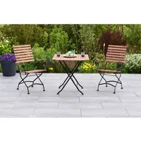 MERXX Balkonset Schlossgarten 3-tlg. mit Klappsesseln und Klapptisch - Das stilvolle 3-teilige Balkonset Schlossgarten bietet hohen Sitzkomfort mit klappbaren Sesseln und einem praktischen Tisch. Ideal für entspannte Stunden im Freien, platzsparend und aus robustem Material gefertigt.