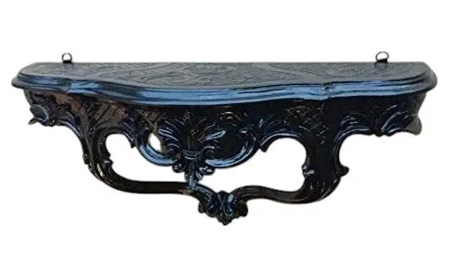 Wandkonsole Schwarz Wandablage 45x21cm Hängekonsole Antik still Wandregal BAROCK