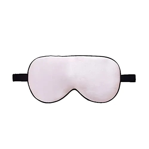 ZIMASILK 100% Seide Schlafbrille leicht - verstellbare Augenbinde für Reise und Zuhause Schlafen - Reine Maulbeerseide Atmungsaktiv Augenmaske mit Samtbeutel (Rosa)