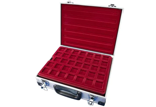 MC.Sammler Aufbewahrungsbox MC.Sammler Alu Münzkoffer inkl 5 Münztableaus verschiedene Varianten, 175 Fächer - 32x32mm