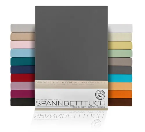Beautex Spannbettlaken Spannbetttuch Bettlaken aus gekämmter Baumwolle Premium Jersey 160g/m², Jersey, Gummizug: rundum, (1 Stück)