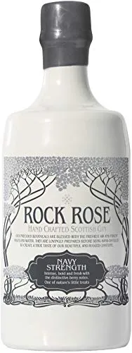 Rock Rose Navy Strength Gin 0.7 l - Schottischer Gin mit 57% Trinkstärke, hergestellt aus ausgewählten Botanicals und destilliert in einem traditionellen Copper Pot-Still. Perfekt für Gin-Liebhaber!