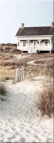 artissimo, Glasbild, 30x80cm, AG1892A, Sands I, Strand und Meer, Bild aus Glas hochkant, moderne Wanddekoration aus Glas, Wandbild Wohnzimmer modern