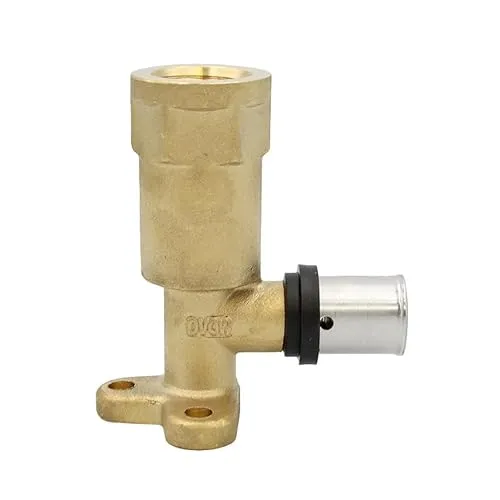 Pipetec Pressfitting Wandwinkel 16x2 1/2 Zoll IG 78mm Wandscheibe TH Kontur Verbundrohr, DVGW, TH-Profil