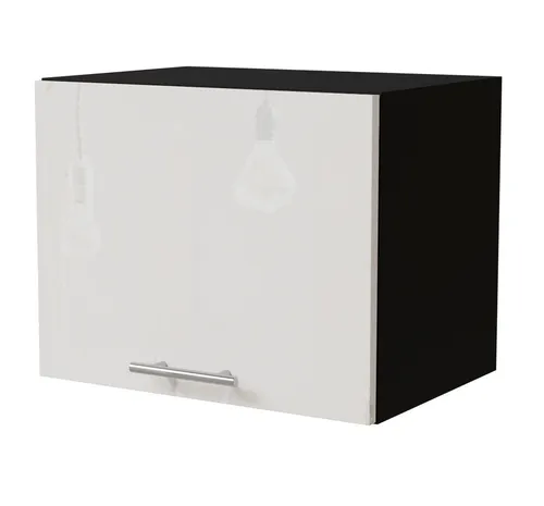 Feldmann-Wohnen Klapphängeschrank Essen (W4B/45, 1 Klappe, innen 1 Fach, 1-St., moderne Optik, Acrylfronten mit Glaseffekt) schwarz / weiß Hochglanz