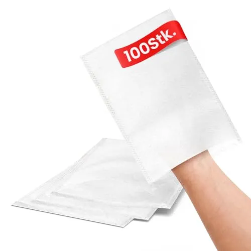 Premium Einmalwaschhandschuhe 100 Stück – ultra soft Molton Waschhandschuhe weiß – Einmalwaschlappen Erwachsene & Baby – waschhandschuh Baumwolle – hygienische Waschlappen für Pflege & Senioren
