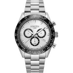 Roamer Monza 100 Chronograph Herrenuhr - Hochwertige Herrenuhr mit Edelstahlgehäuse und Saphirglas, 10 ATM wasserdicht, Swiss Made Chronograph mit Stoppuhr und Datumsanzeige für präzise Zeitmessung.