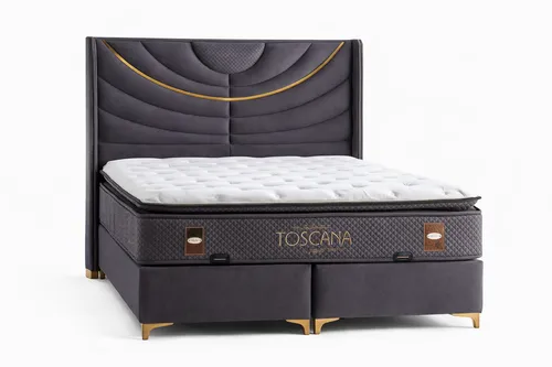Modernes Bett mit Matratze und Stauraum in Blau - Stylisches Bett für Jugendliche und Erwachsene mit weicher Polsterung und praktischem Stauraum. Maße: 200 x 180 cm, ideal für ein modernes Schlafzimmer.