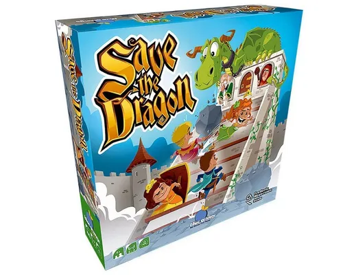Blue Orange Save The Dragon - Geschicklichkeitsspiel für Kinder - Gesellschaftsspiel für 2-4 Spieler, ab 5 Jahren. Rettet den Drachen aus den Fängen des Zauberers und meistert spannende Herausforderungen in diesem lustigen Abenteuer!