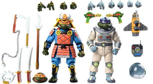 Teenage Mutant Ninja Turtles Space Adventure & Samurai Turtles 2-Pack - Action- & Spielfiguren, perfekt für kreative Spielstunden mit den beliebten Ninja Turtles in zwei aufregenden Themen!