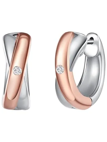 Rafaela Donata Damen Ohrstecker Sterling Silber rosevergoldet/rhodiniert Diamant