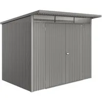 Biohort Metall-Gerätehaus AvantGarde ECO Gr. A5 - Gerätehaus aus feuerverzinktem Metall, witterungsbeständig mit Doppeltür und Oberlichtern für Tageslicht. Ideal für die sichere Aufbewahrung von Gartengeräten.