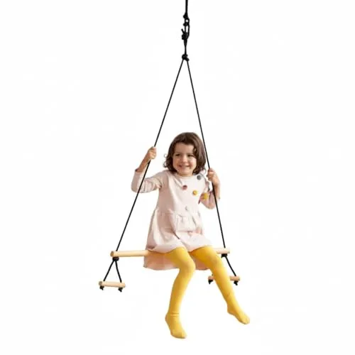 Kinder Turnstangen Gymnastik 80cm - Deckenaufhängung für Spaß und Training - Trainingshilfen für Kinder, ideal für Indoor- und Outdoor-Gymnastik. Die stabile Holzstange mit 80 cm Länge fördert Kraft und Beweglichkeit und ist bis 60 kg tragfähig.