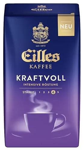 Eilles Kaffee KRAFTVOLL, 12x500g gemahlen - Röstkaffee, gemahlen mit intensiver Röstung für ein kräftiges Aroma und vollmundigen Genuss.