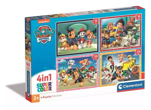 Puzzle 4w1 Super Kolor Paw Patrol Clementoni 8005125215133 von Clementoni