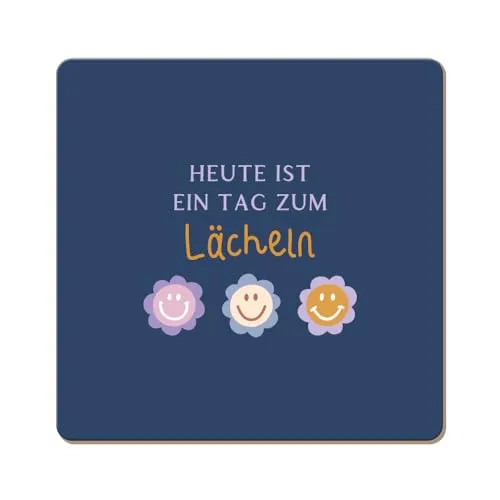 Grafik Werkstatt lustiger Untersetzer aus Kork | Lächeln, Bunt