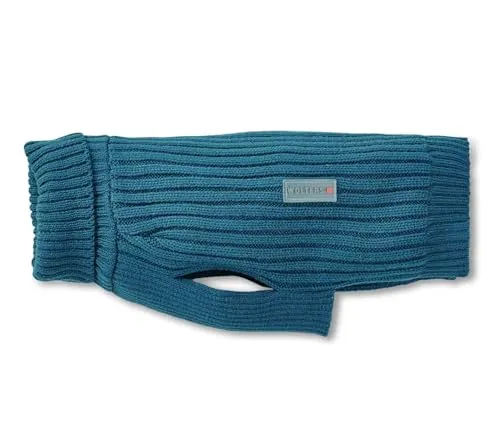 Wolters Strickpullover Ribsty | Hundepullover für kühle Tage | Farbe Petrol - Gr. 50 (Rückenlänge 48-50 cm)