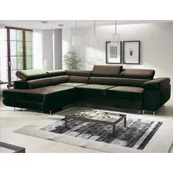 MODERNO Ecksofa AVESTA mit Schlaffunktion – Dunkelbraun, Breite Links