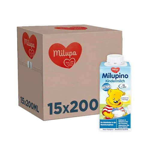 Milupa Milupino Kindermilch – Trinkfertige Kindermilch für Kleinkinder – 15 x 200 ml