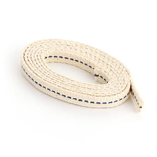 NKlaus Set 2x1 Meter 8mm 100% Natürliche Baumwolle Lampendocht flach Litzendocht Laternendocht für Ölbrenner Öllampe mit gereinigtem Petroleum 40268