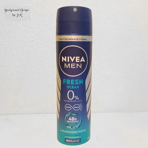 NIVEA MEN Fresh Ocean Deo Spray 150 ml - Deospray ohne Aluminium für 48h Schutz, mit einzigartiger INFINIFRESH Formel für langanhaltende Frische und angenehmen Meeresduft. Dermatologisch getestet und umweltfreundlich in 100% recycelter Dose.