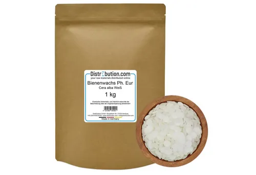 DistrEbution Bienenwachstücher - Hochwertiges Bienenwachs Cera alba 100g-5kg - Bienenwachstücher aus reinem Bienenwachs Ph. Eur. Cera alba, ideal für die Herstellung von Salben und Cremes, garantiert höchste Qualität ohne Paraffine.