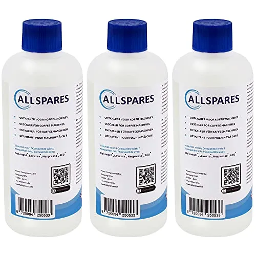 AllSpares Entkalker für Kaffeemaschinen geeignet für Delonghi EcoDecalk DLSC500 und AEG M3BICD200 (500 ml (3er Pack))