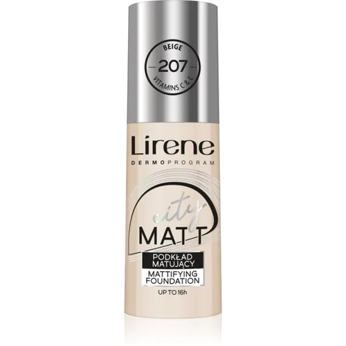Lirene City Matt mattierendes Make up-Fluid mit glättender Wirkung Farbton 207 Beige 30 ml