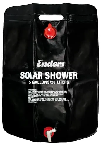 Enders® Solardusche 20 Liter, Außendusche, Campingdusche, Gartendusche, Reisedusche, mit Handbrause, mobil, Outdoor, inkl. 2 Meter Aufhängeriemen, #7497, Schwarz