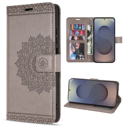 Handy Tasche für Samsung Galaxy S25 Ultra Handyhülle Klapphülle Wallet Case Grau