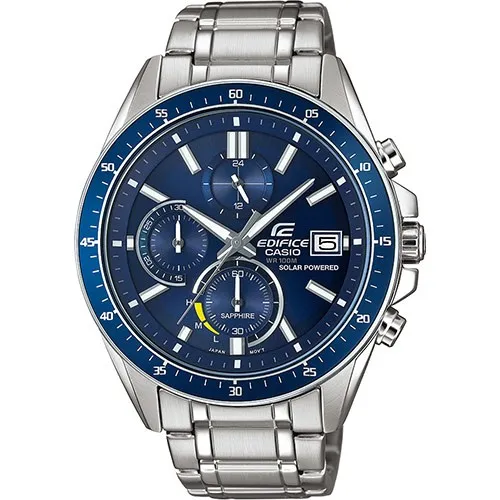 CASIO Edifice EFS-S510D-2AVUEF Chronograph - Solar Edelstahl-Armbanduhr - Armbanduhren für Herren, solarbetrieben mit Saphirglas, 100m wasserdicht und Chronograph-Funktion für präzise Zeitmessung.