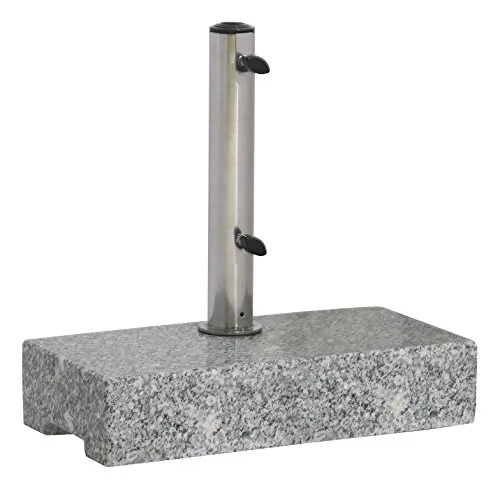 greemotion 123004 Schirmständer, Balkonständer 25 kg, halb eckig, 45 x 22 x 9 cm, granit