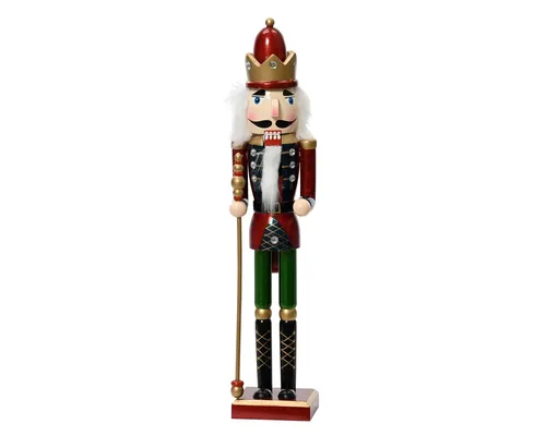 Kaemingk Nussknacker, Nussknacker 38cm aus Holz mit Zepter König Figur 1 Stück