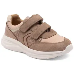 bisgaard Kinder Sneakers in Hellbraun/Rosa, Größe 33 - Sneaker für Kinder mit Klettverschluss und gepolstertem Schaftrand, ideal für Komfort und Schutz beim Spielen.