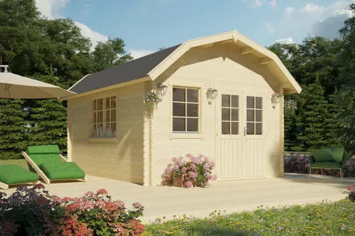 Gartenhaus Modell Gnesta 40 – Robustes Holzhaus - Gartenhaus Modell Gnesta 40 aus 40mm starken Wandbohlen, ideal für jeden Garten. Mit stabiler Dachkonstruktion und hochwertigen Fenstern für optimale Nutzung. Perfekt als Stauraum oder Rückzugsort.
