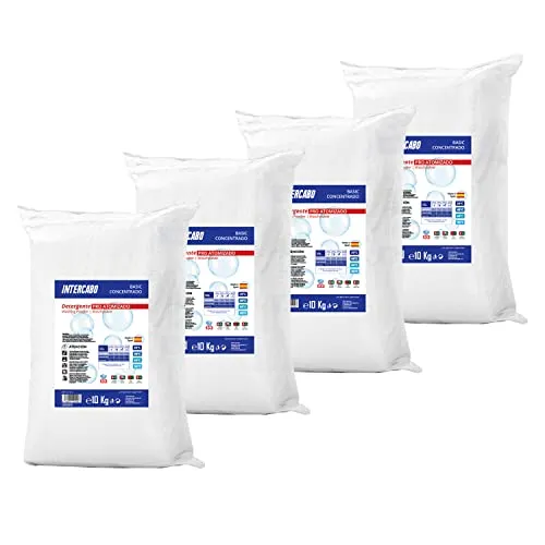 INTERCABO Waschpulver für Waschmaschinen - 40 kg für weiße & farbige Kleidung - Hochwertiges Pulverwaschmittel für 568 Wäschen. Umweltfreundlich und effizient, ideal für 30° bis 95°. Schnelle Auflösung für optimale Reinigungsleistung.