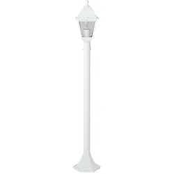 BRILLIANT Außenstandleuchte Nissie - Dekorative Wegeleuchte in Weiß - Lampen für den Außenbereich, spritzwassergeschützt (IP44) und ideal zur Orientierung im Dunkeln, geeignet für LED-Leuchtmittel und mit 1m Höhe.