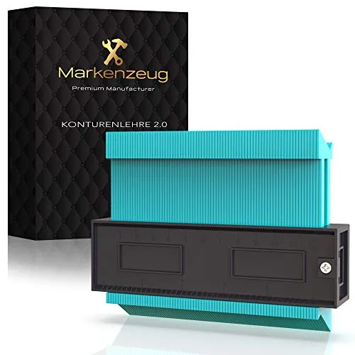 MARKENZEUG® Premium Konturenlehre 2.0 – Präzises Konturmessgerät mit Fit-Flex Technologie I Robustes ABS-Material I Universelles Werkzeug für Laminat, Fliesen und Holz I Kompakt & Langlebig